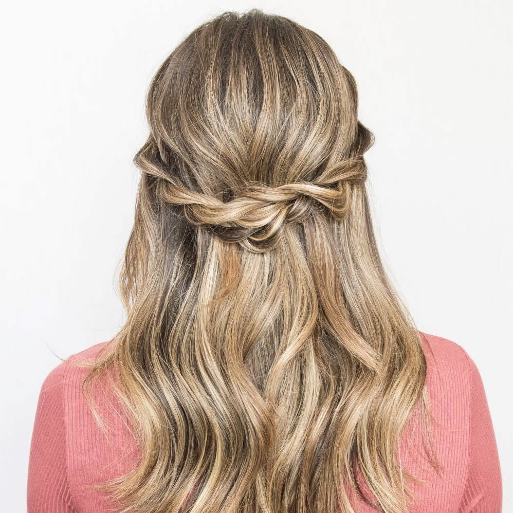 HalfUp HalfDown Hairstyle With Braid Tutorial Fashion Blog