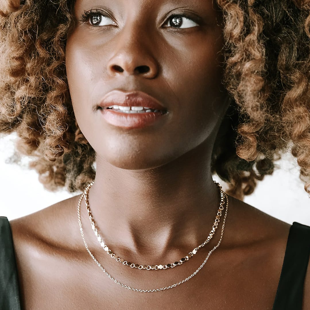 layered gold necklace