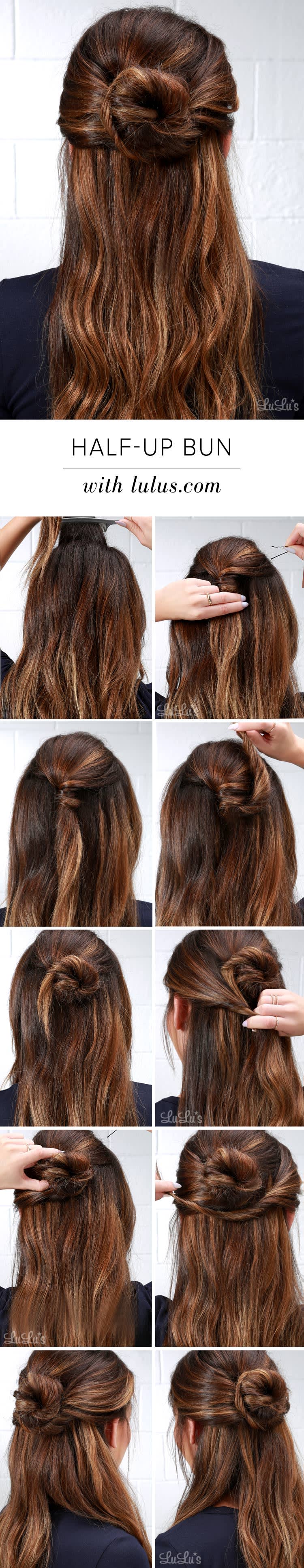 lulus how-to: half-up bun hair tutorial - lulus fashion blog
