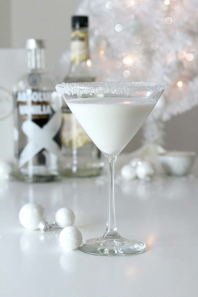 winter martini with snowflake