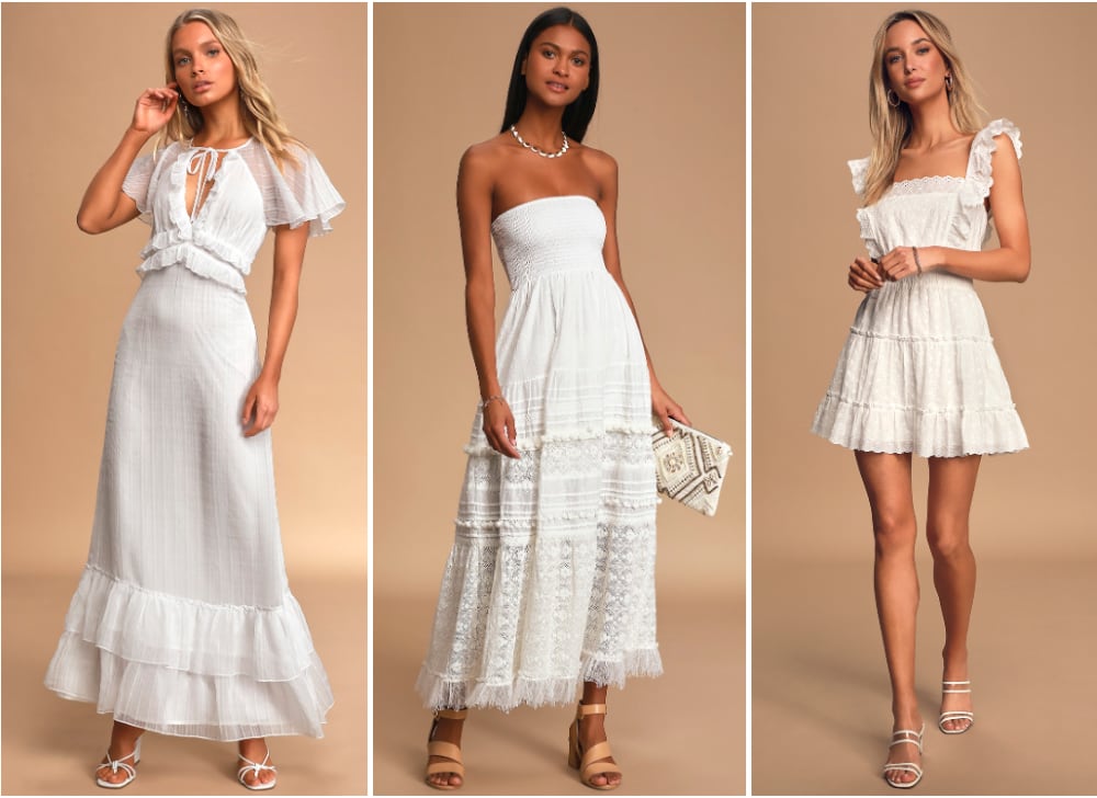 spring and summer white dresses