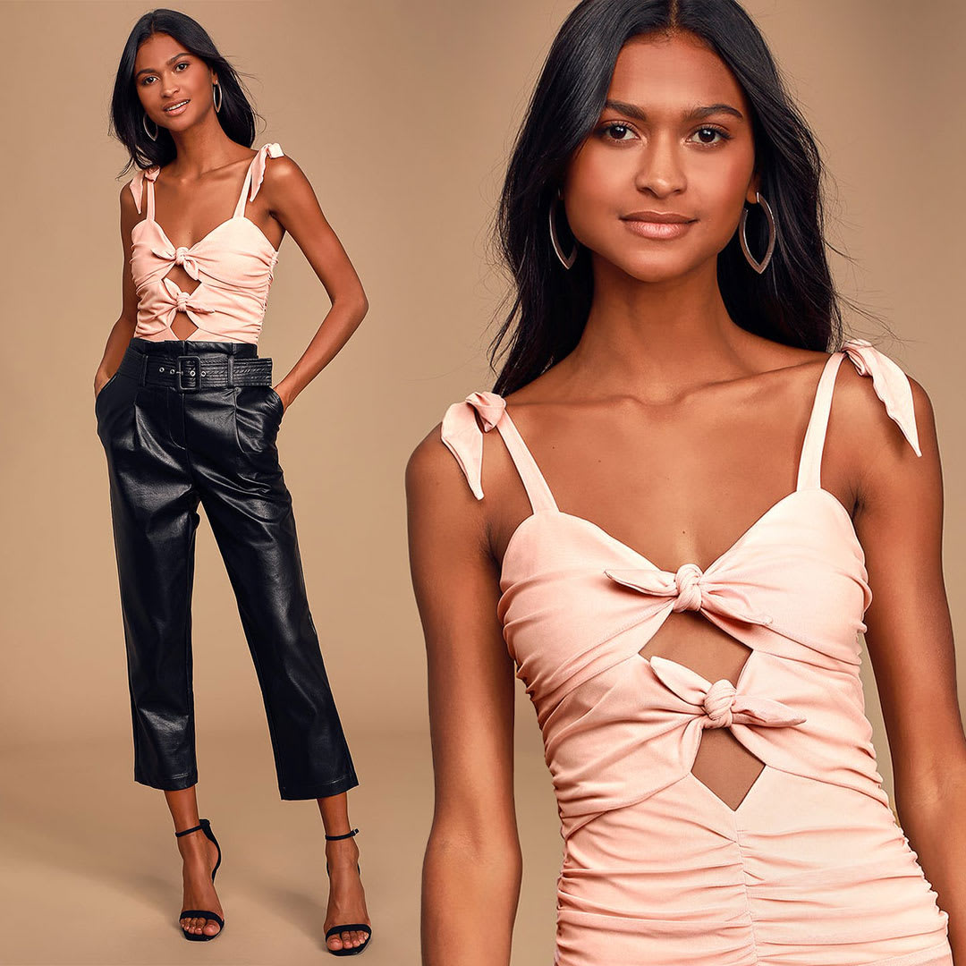 blush cutout bodysuit