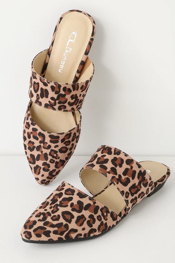 ENYA NATURAL LEOPARD SUEDE CUTOUT SLIDES
