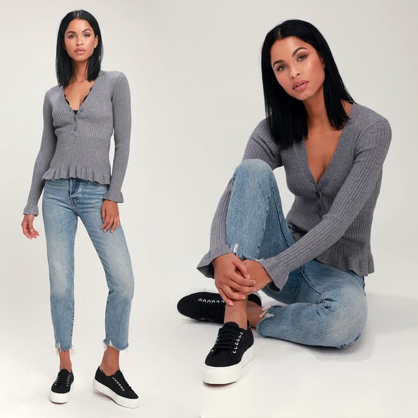 ruffle sweater lulus blog