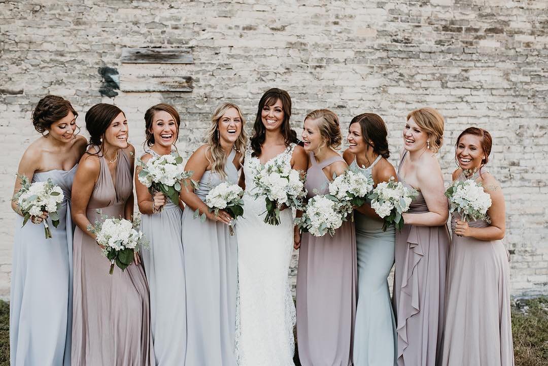 different bridesmaid dresses same color