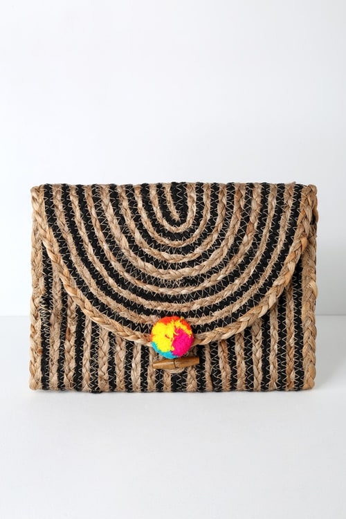 striped woven clutch from lulus