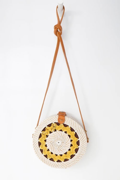 woven circle bag from Lulus