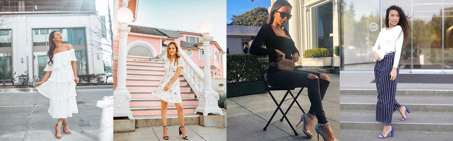 ankle strap heels for date night outfits from Lulus