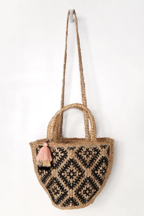 crossbody straw woven bag