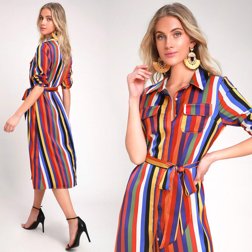 rainbow stripe dress - rainbow fashion trend