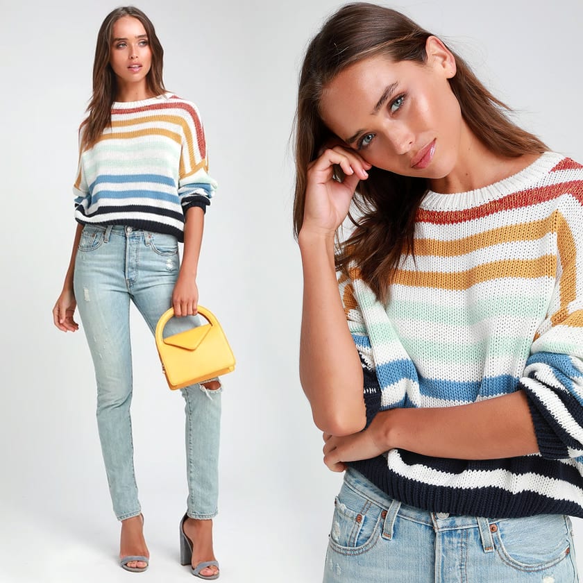 rainbow stripes - rainbow fashion - rainbow striped trend