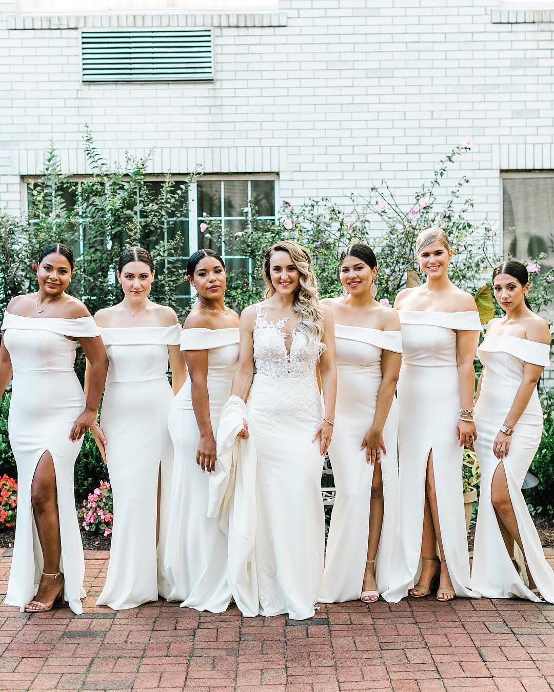 bridesmaid dresses white