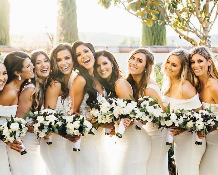 white bridesmaid dresses trend