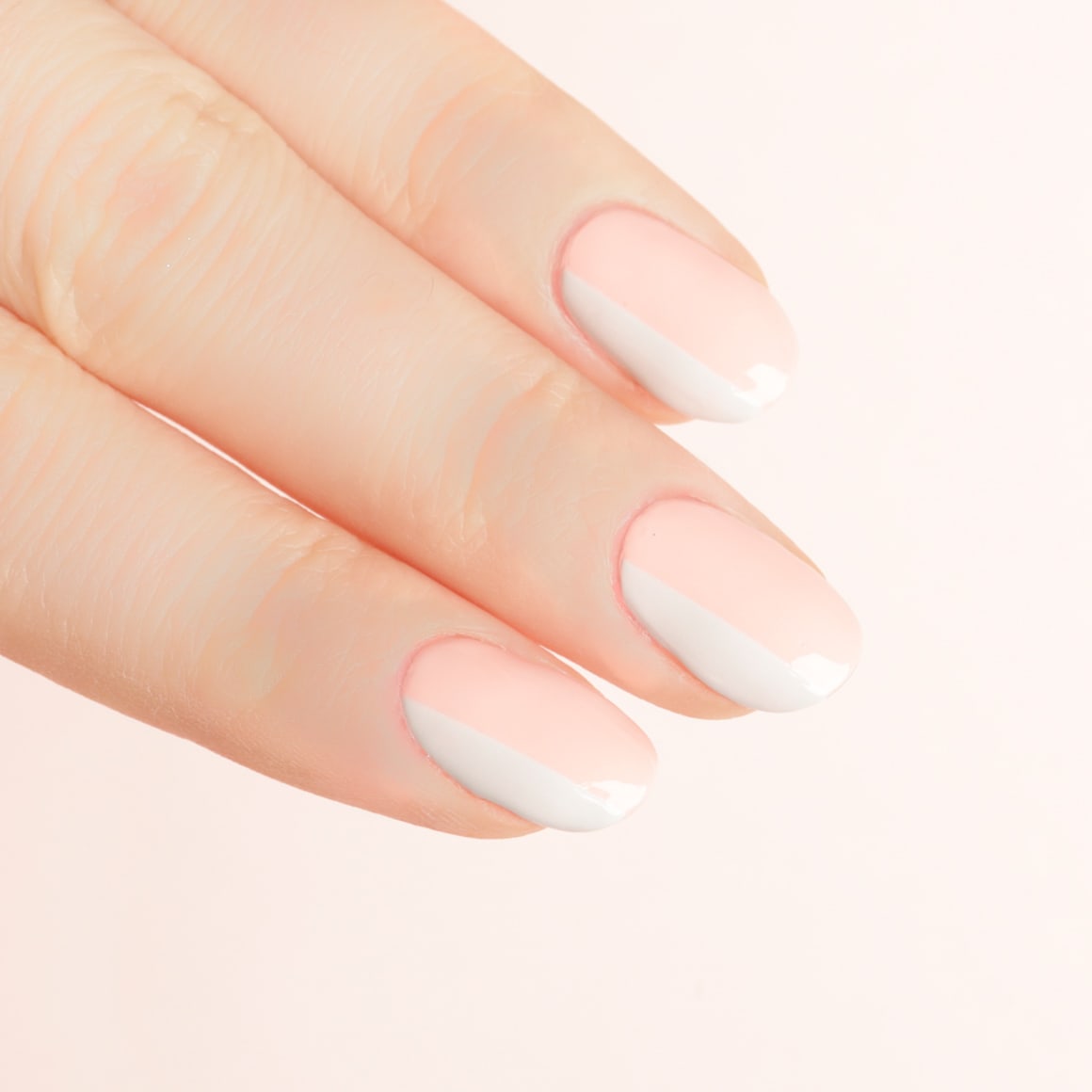 stripe valentines nail art design - step 3