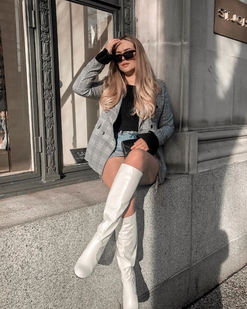 Outfits with white boots are great because you can wear them for