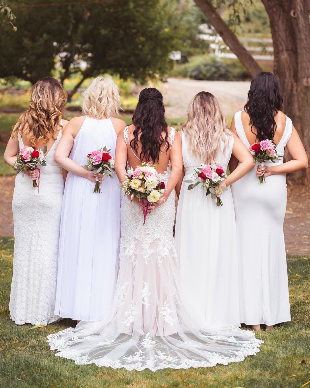 white bridesmaid dresses trend