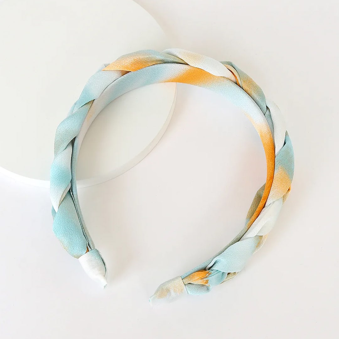 teal multi braided headband