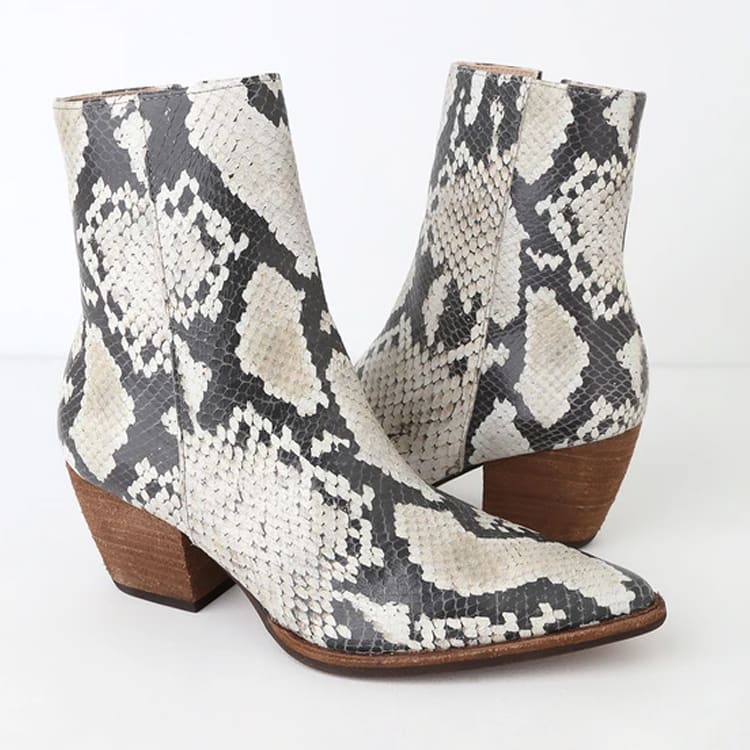 cowboy boots in snakeskin print for festival fashion