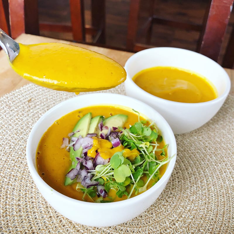 spoonful of sweet potato soup recipe -easy sweet potato soup