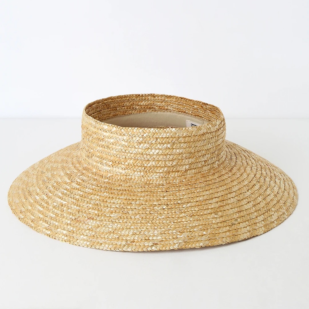 natural straw visor for beach attire for women