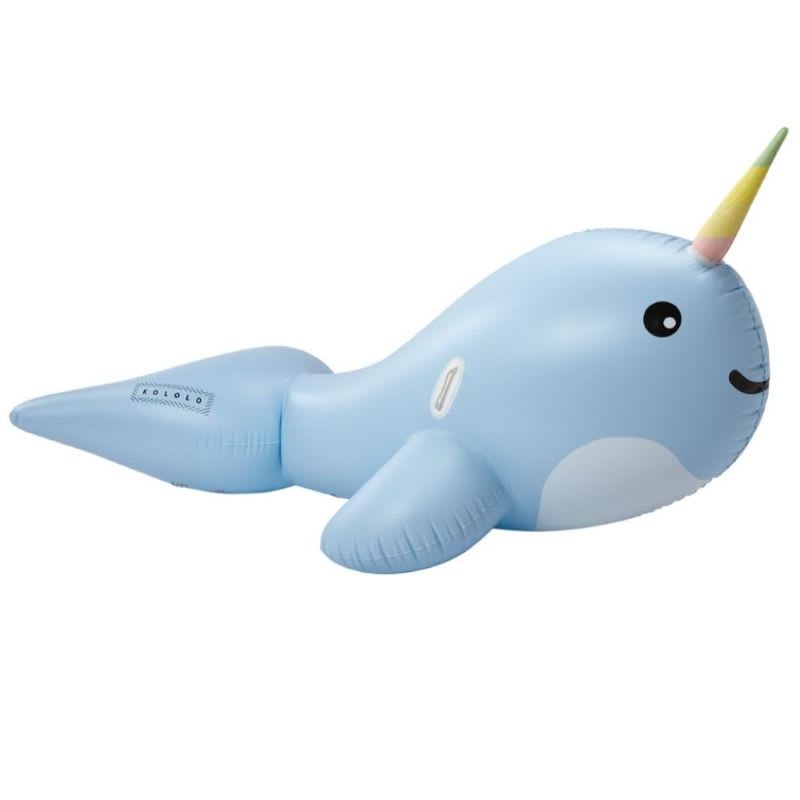 blue narwhal pool float