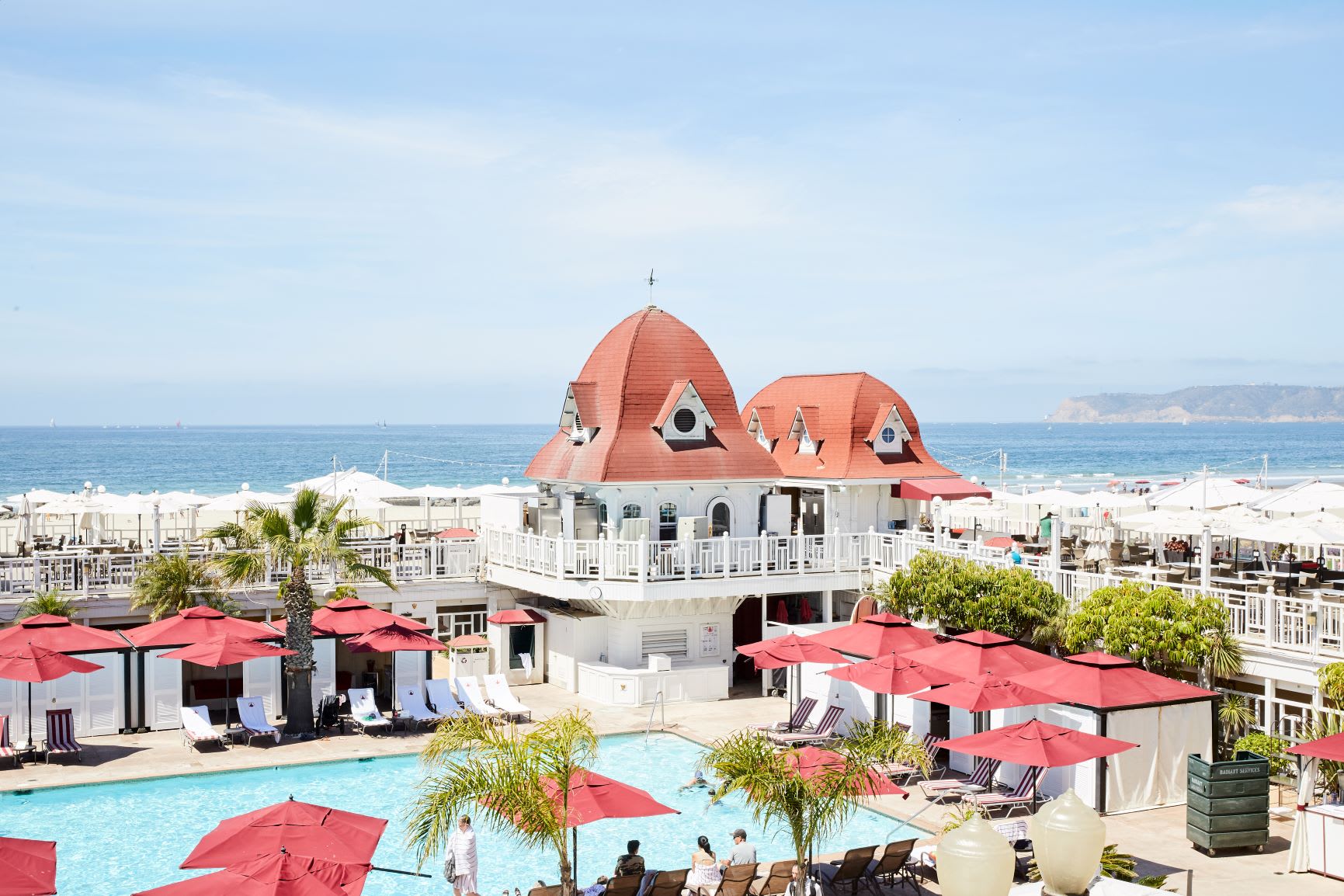 hotel del coronodo in california beach and pool views for best beaches in the US