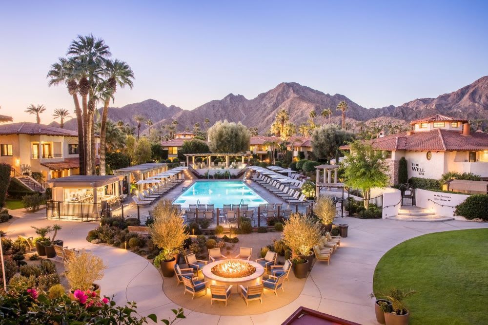 aerial overview of Miramonte Indian Wells Resort & Spa as one of the top instagrammable hotels in palm springs