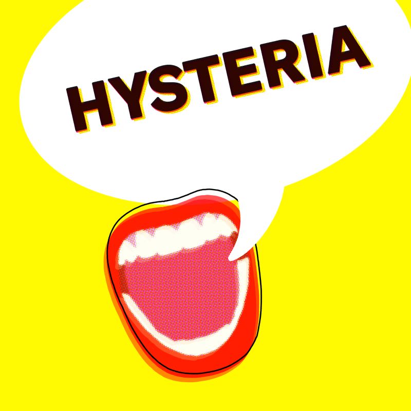 hysteria talking mouth logo for feminist podcasts