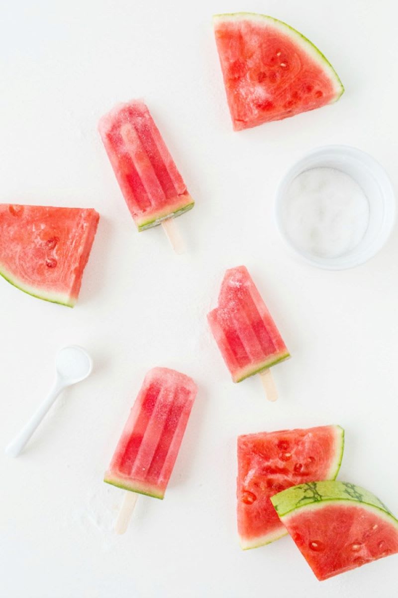 watermelon slices and watermelon popsicles as summer wellness tips