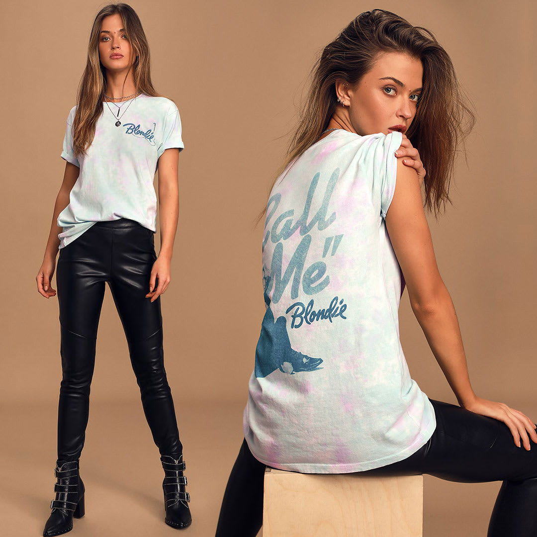 blondie tie dye graphic t-shirt