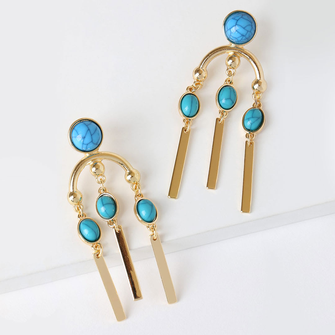 gold and turquoise earrings