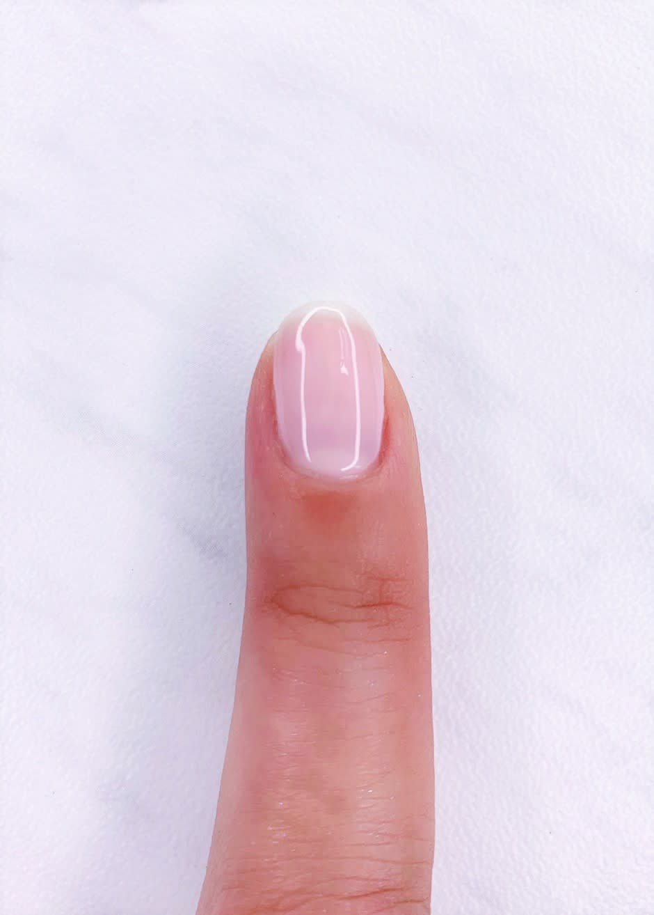 step 1 of rose quartz nails