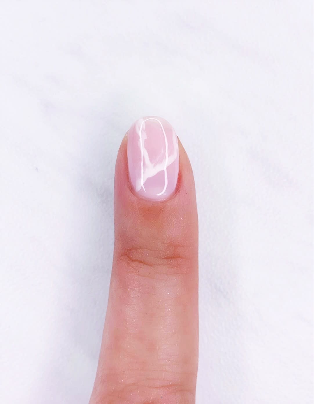 step 4 of rose quartz nails tutorial