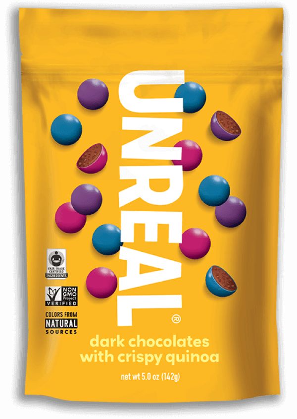 healthy quinoa crisp candy bites from unreal chocolate