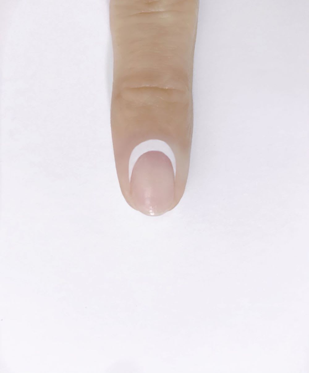 reverse french manicure step