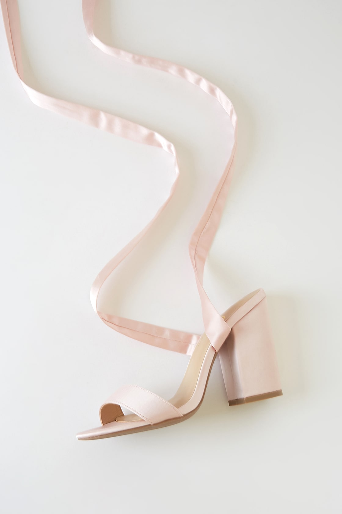 blush satin sandals