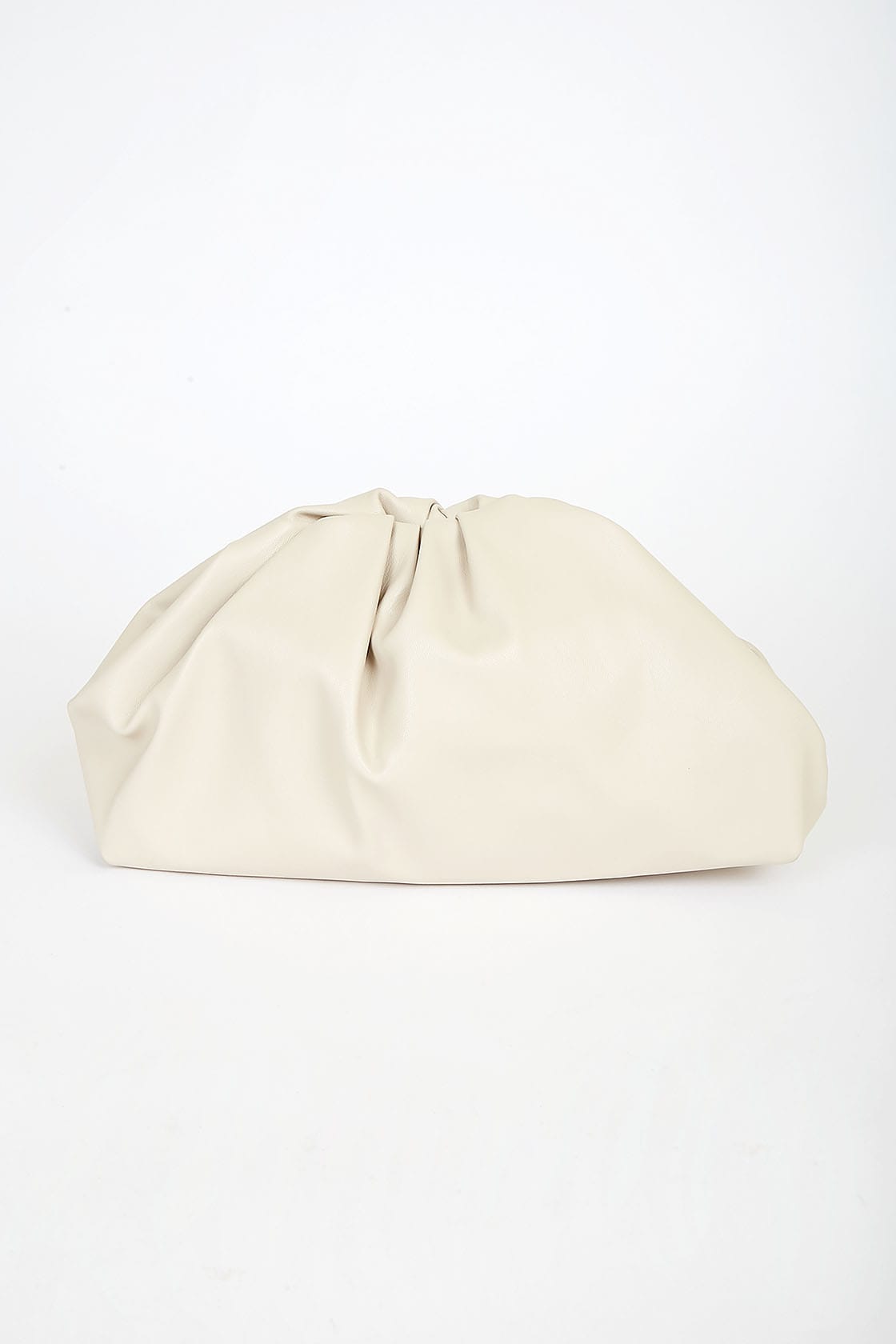 ivory vegan leather clutch