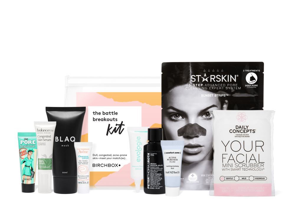 breakouts kit from birchbox with acne treatment products, spot removers, and blemish patches