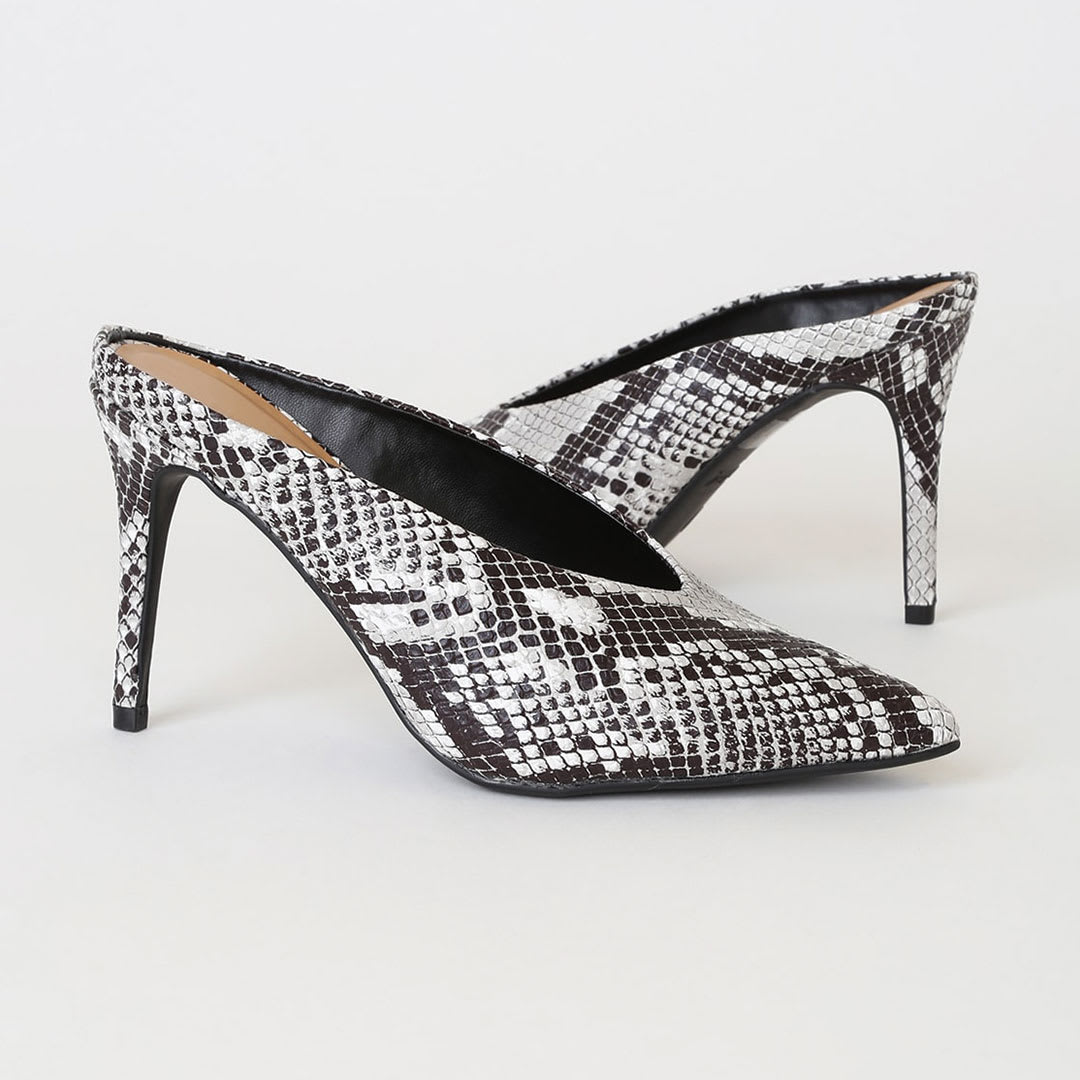 snake print mules
