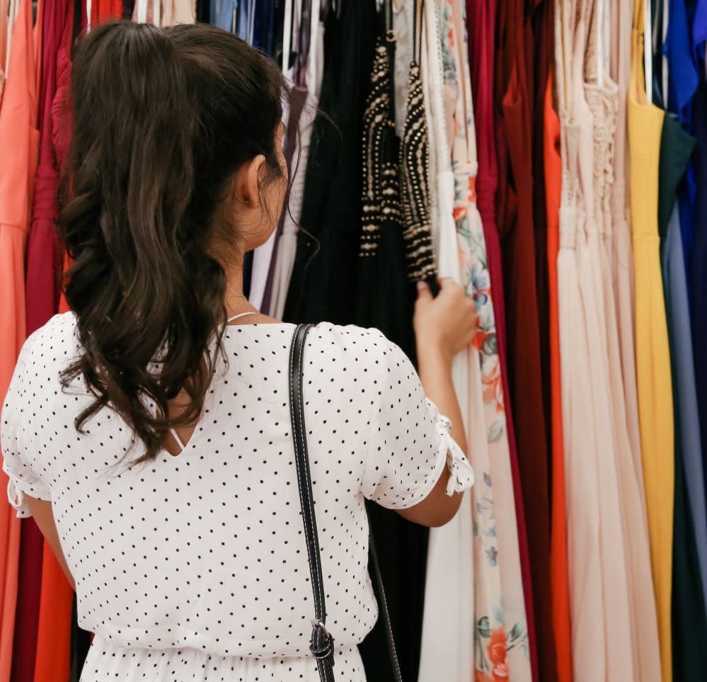 shopping the racks at a store