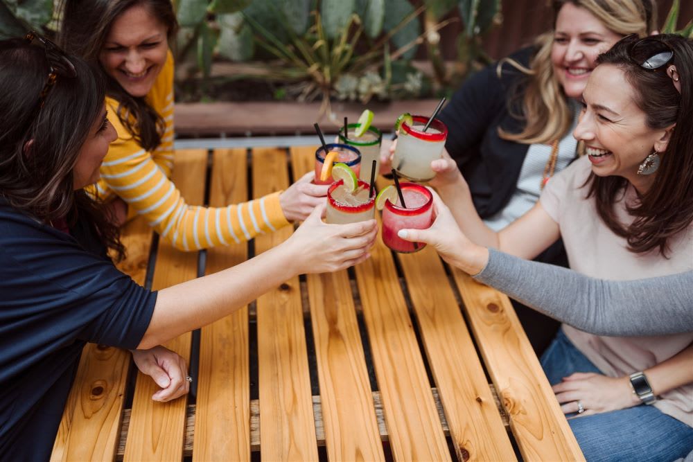 women toasting at a nashville bachelorette party