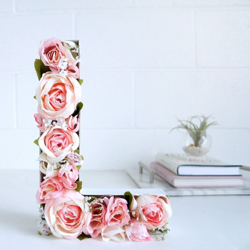 floral monogram letter DIY