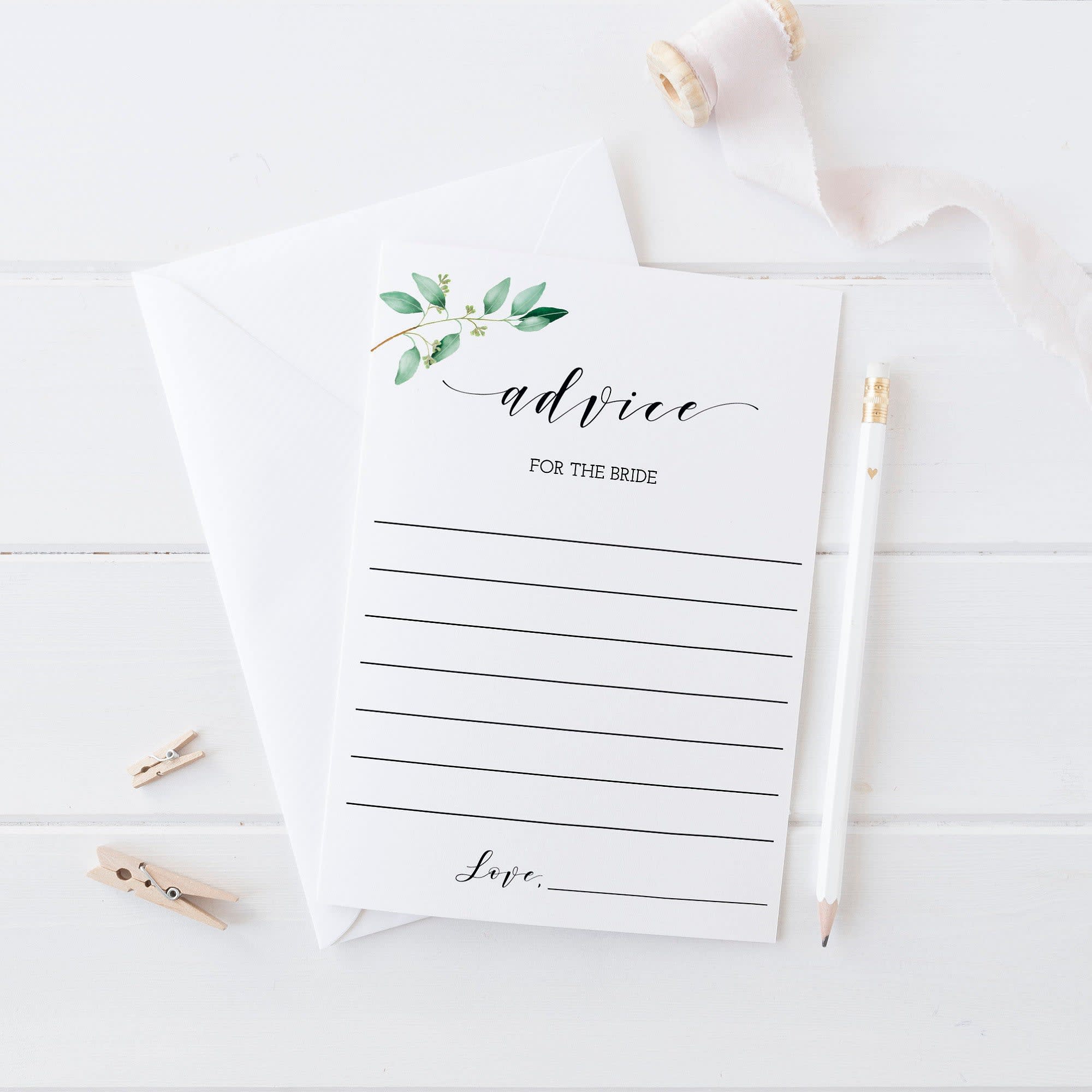 advice for the bride note cards
