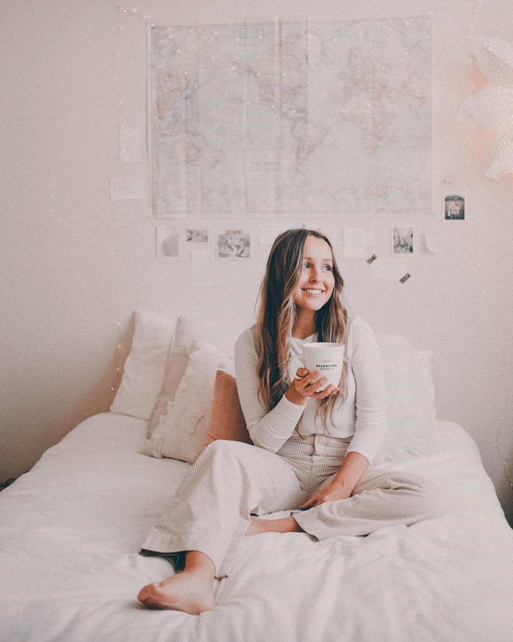 woman relaxing in bed as beauty routine