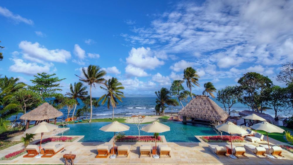 aerial view of nanuku resort in fiji