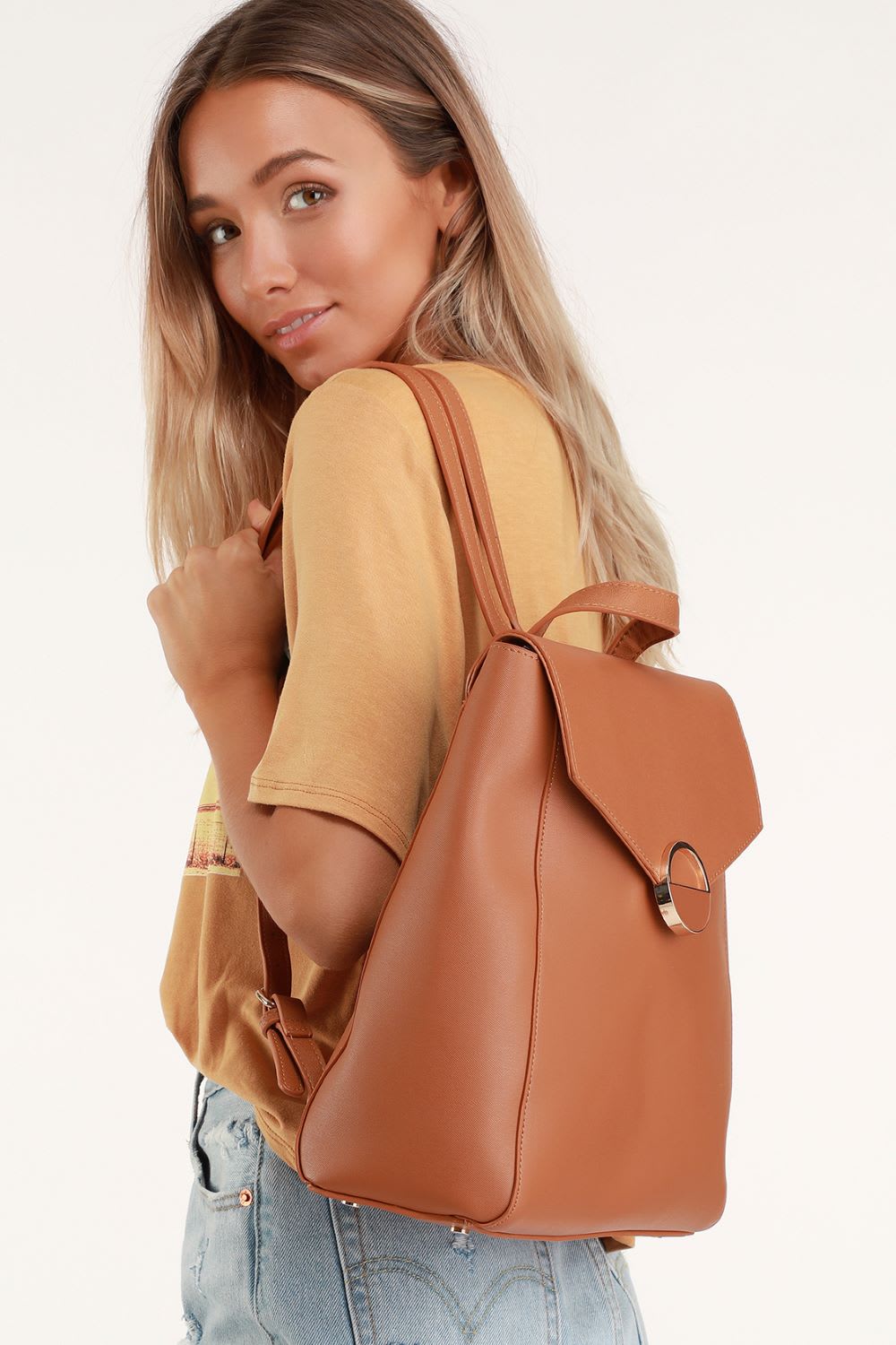 brown backpack
