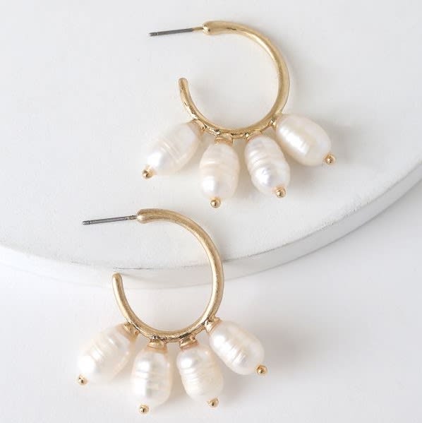 pearl hoop earrings