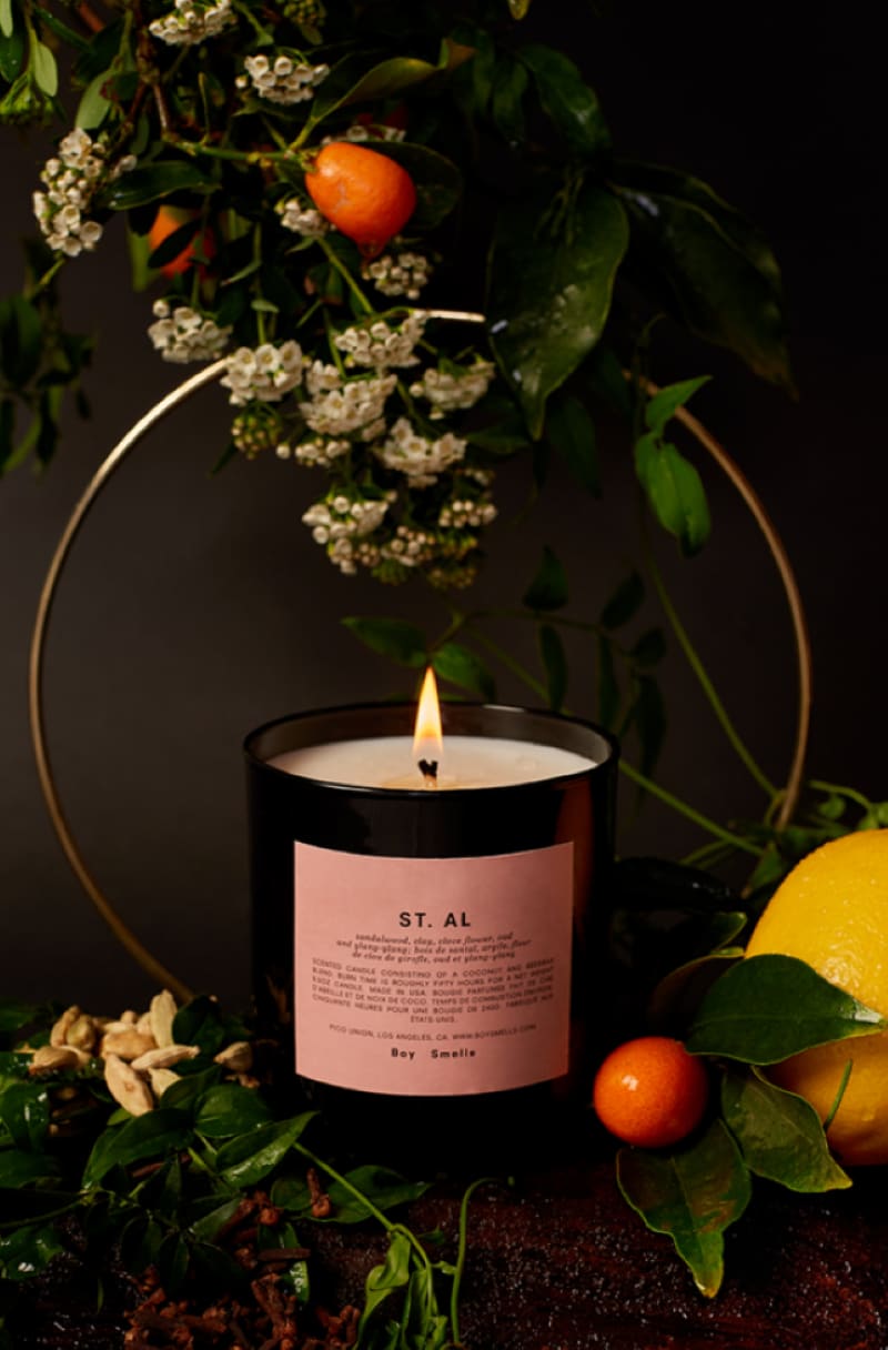 boy smells candle for best pampering gifts