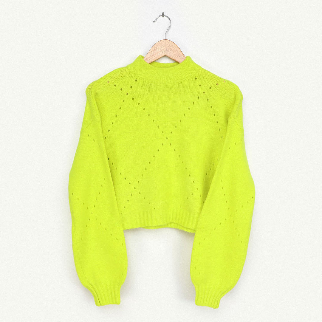lime green cropped sweater