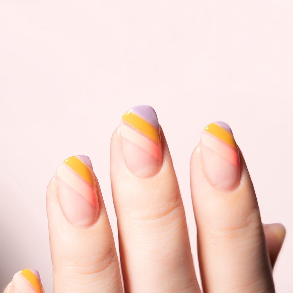 cute fall nails with stripe